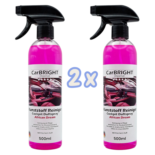 CarBRIGHT Kunststoff-Reiniger/Cockpitspray African Dream 2x500ml / 2er Set