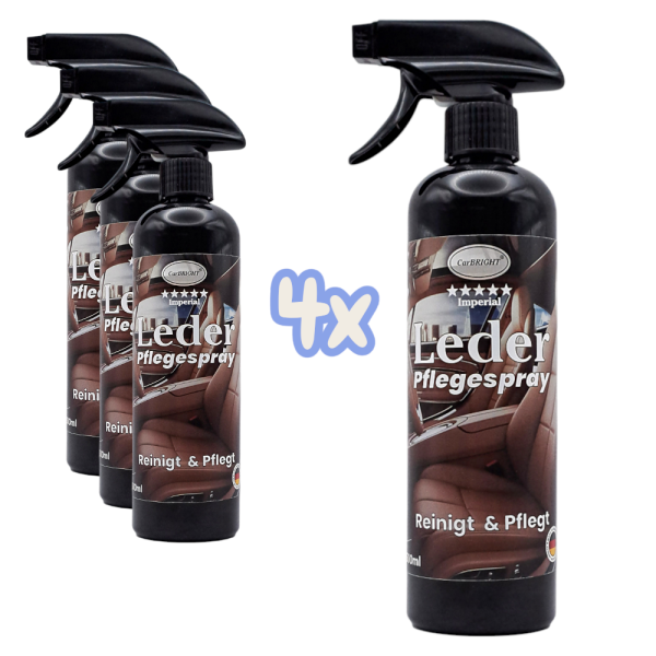 CarBRIGHT Imperial Lederpflegespray 4x500ml / 4er Set