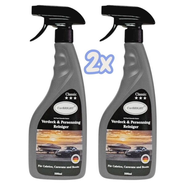 CarBRIGHT Verdeck & Persenning Reiniger 2x500ml / 2er Set