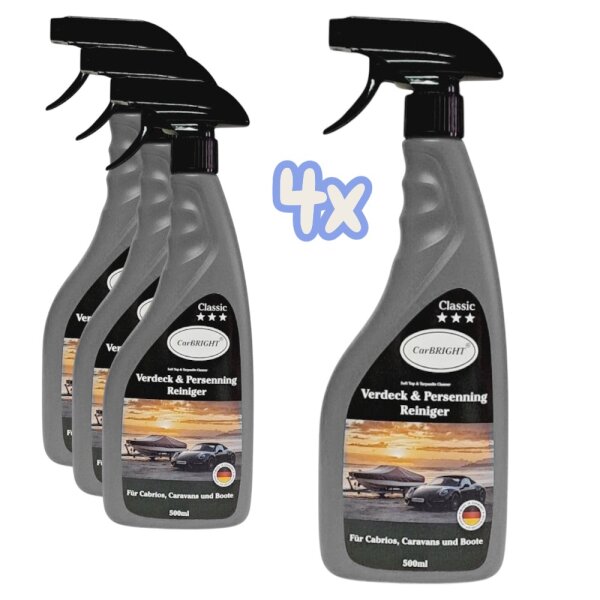 CarBRIGHT Verdeck & Persenning Reiniger 4x500ml / 4er Set