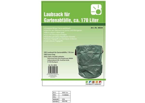 Laubsack 170 Liter, 60x60cm, grün oder schwarz