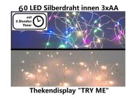 LED-Lichterkette 60 LEDs, ca. 6,05m, batteriebetrieben m....