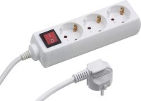 3 X Steckdosenleiste 3-fach mit Schalter weiß 1,4m
