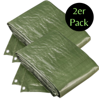DEAL DES TAGES 2 x Abdeckplane/Schutzplane 5x6m 100g/m² Polyethylen grün