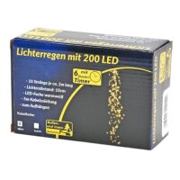 Lichterregen 200 LED warmweiß, 10 Stränge, 6h...