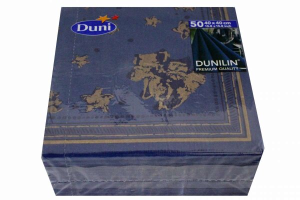 Dunilin Servietten 50er 40x40cm stoffähnlich Duni Design: D-Lin Yule STrip Blue