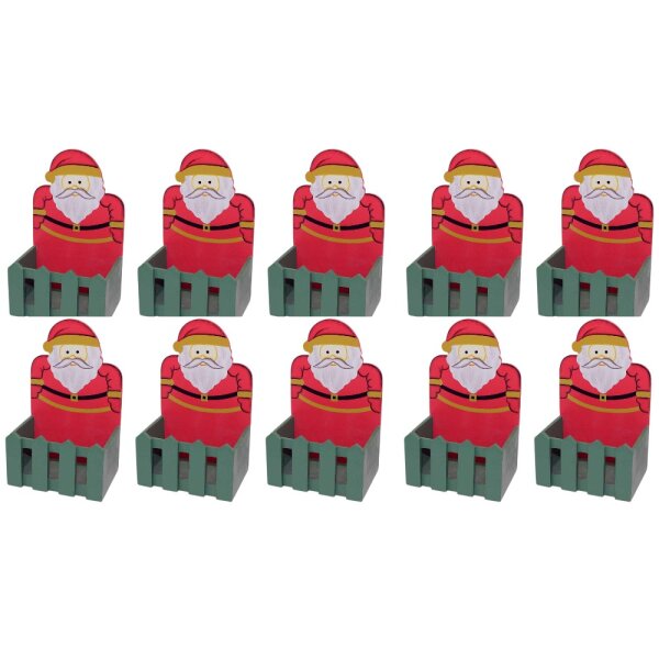 10 x Weihnachtsmannbox Holz 19x18x9cm ideal zum Befüllen