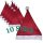 10 x Weihnachtsmannmütze mit Bommel 30x40cm rot/weiß