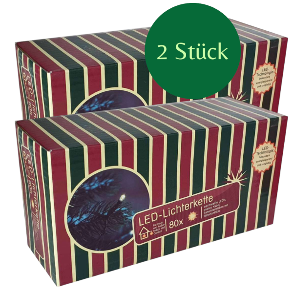 LED-Lichterkette 80er Timer warmweiß batteriebetrieben außen 7,9m MERXX 85362