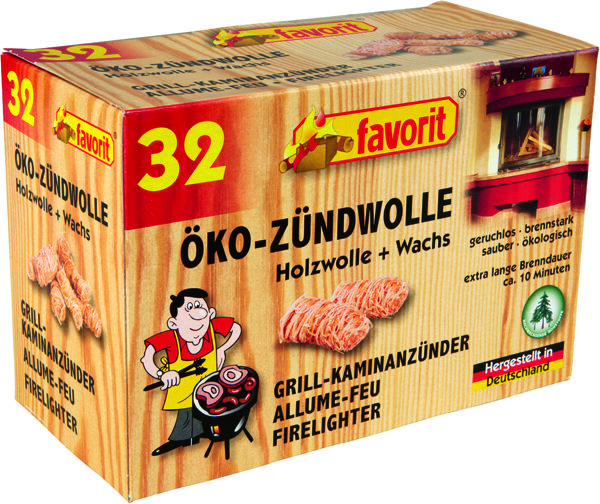 Grill-/Ofen-Zündwolle 32er Ökoanzünder Holzwollmäuse 1228 Favorit