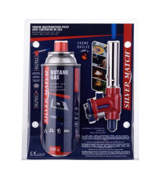 Butangaskartusche 220g mit Brenndüsenkopf