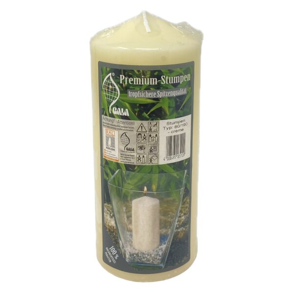 Stumpenkerze 80x190mm creme 02051933R06