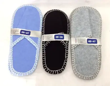 Gästepantoffel 3-farbl. sort.