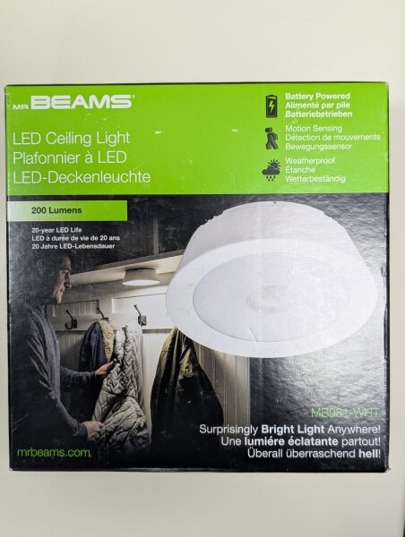 Mr. Beams MB981 LED Deckenleuchte mit Bewegungsmelder Batteriebetrieben