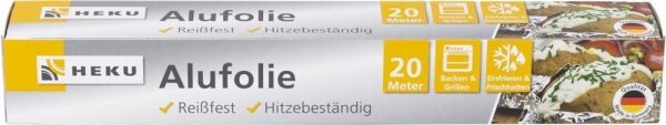 Alufolie 20mx29cm, in Faltschachtel, 9,5µ
