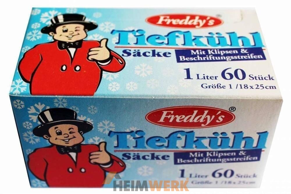 60/120/240 GEFRIERBEUTEL 1 L Freddy´s Gefriertüten Tiefkühl Säcke Allzweckbeutel EUR 2,29 - DE